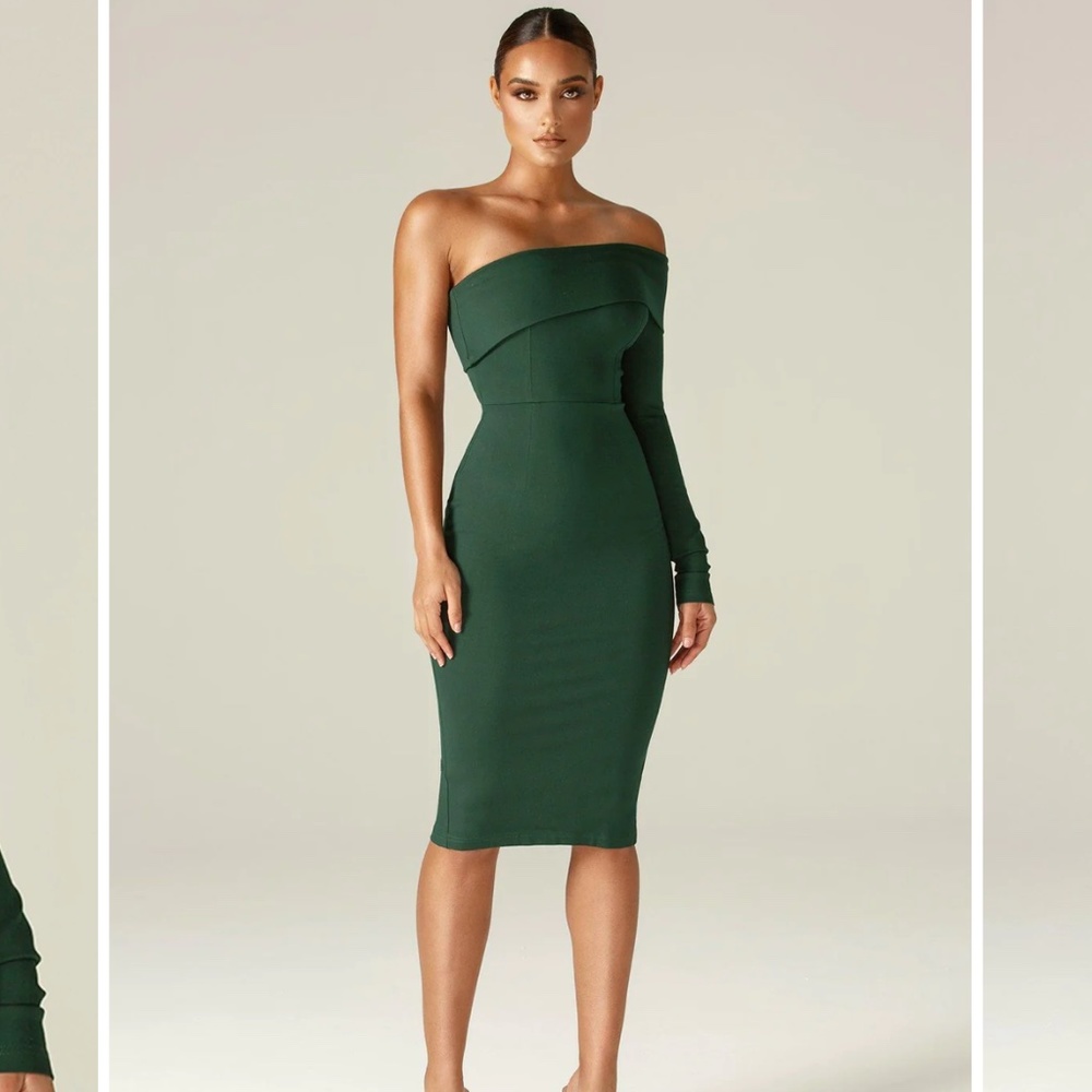 Alieva- RITA ONE SHOULDER DRESS (EMERALD GREEN)